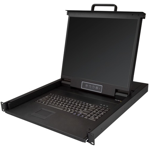 StarTech.com Rackmount KVM Console - 1U 19" LCD Monitor Single Port VGA KVM Server Rack Drawer includes Cables & Hardware - USB Support - Rackmount KVM console works w/all KVM switches w/ VGA + USB interfaces - Rack mount monitor w/19in Active Matrix TFT 1280 x 1024 LCD - 1U height - Integrated power supply - Server rack drawer w/durable steel enclosure 50000 hour MTBF 2 year warranty SVR RACK VGA KVM 19IN
