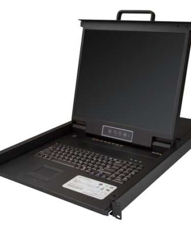 StarTech.com 8 Port Rackmount KVM Console w/ Cables - Integrated KVM Switch w/ 19" LCD - 1U LCD KVM Drawer 50000 MTBF - USB + VGA Support - Rackmount KVM Console w/ 19in Active Matrix TFT LCD Monitor / 1280 x 1024 / 8 Port VGA KVM Switch / 1U LCD KVM Drawer / Set of 6ft Cables / Full Keyboard / Trackpad / OSD, Hot Keys, Admin/User Security - Mount Depth: 23.8in to 35in - 2-Yr Warranty FOR SVR RACK VGA KVM 19IN