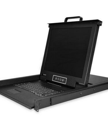 StarTech.com 8 Port Rackmount KVM Console w/ Cables - Integrated KVM Switch w/ 17" LCD - 1U LCD KVM Drawer 50000 MTBF - USB + VGA Support - Rackmount KVM Console w/ 17in Active Matrix TFT LCD Monitor / 1280 x 1024 / 8 Port VGA KVM Switch / 1U LCD KVM Drawer / Set of 6ft Cables / Full Keyboard / Trackpad / OSD, Hot Keys, Admin/User Security - Mount Depth: 22in to 35in - 2-Yr Warranty 17IN LCD MOUNT PARTS & CABLES INCL