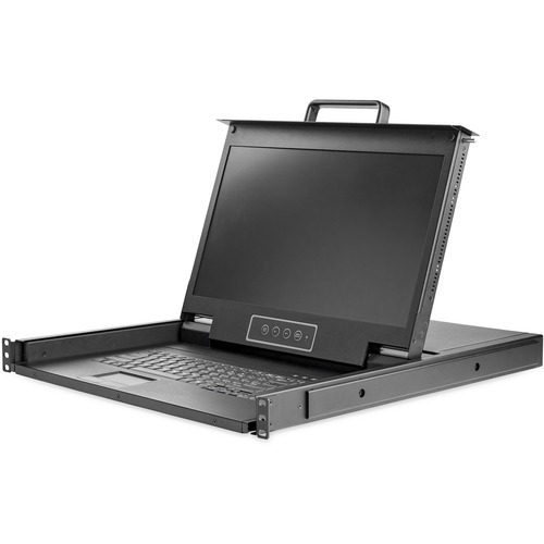 StarTech.com Rackmount KVM Console HD 1080p - Single Port VGA KVM w/17" LCD Monitor - 1U LCD KVM Server Rack Drawer w/Cables - USB Support - Rackmount KVM Console with HD widescreen (16:9) 1080p - 17.3in LCD panel - Rack mount monitor works with virtually any KVM switch that supports VGA & USB interfaces - 1U single port server rack drawer with durable steel housing 50,000 hour MTBF DUAL RAIL 1080P KVM DVI & VGA