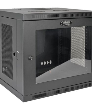 Tripp Lite 10U Wall Mount Rack Enclosure Server Cabinet w/Swinging Door Acrylic Window - For LAN Switch - 10U Rack Height - Wall Mountable - Black - Plexiglass - 200 lb Maximum Weight Capacity - 200 lb Static/Stationary Weight Capacity CABINET HINGED GLASS ACRYLIC DOOR