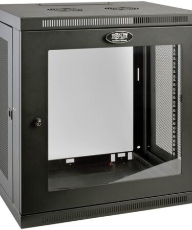 Tripp Lite 12U Wall Mount Rack Enclosure Server Cabinet w/ Glass Front Door - For Server - 12U Rack Height x 19" Rack Width x 16.50" Rack Depth - Wall Mountable - Black Powder Coat - Steel - 200 lb Maximum Weight Capacity - 200 lb Static/Stationary Weight Capacity SERVER CABINET W GLASS ACRYLIC DOOR